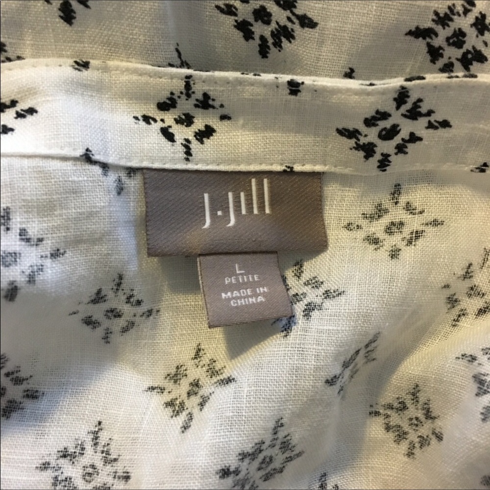 J.Jill linen tunic ⭐️ woodblock print ⭐️ black & white geometric ⭐️ LP - Picture 3 of 7